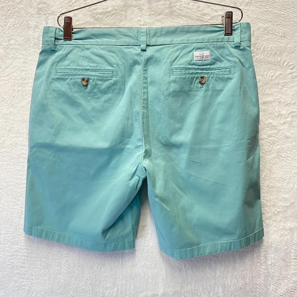 Vineyard Vines Breaker Shorts Mens 35 Mint Green Cotton Stretch Mid Rise Chino